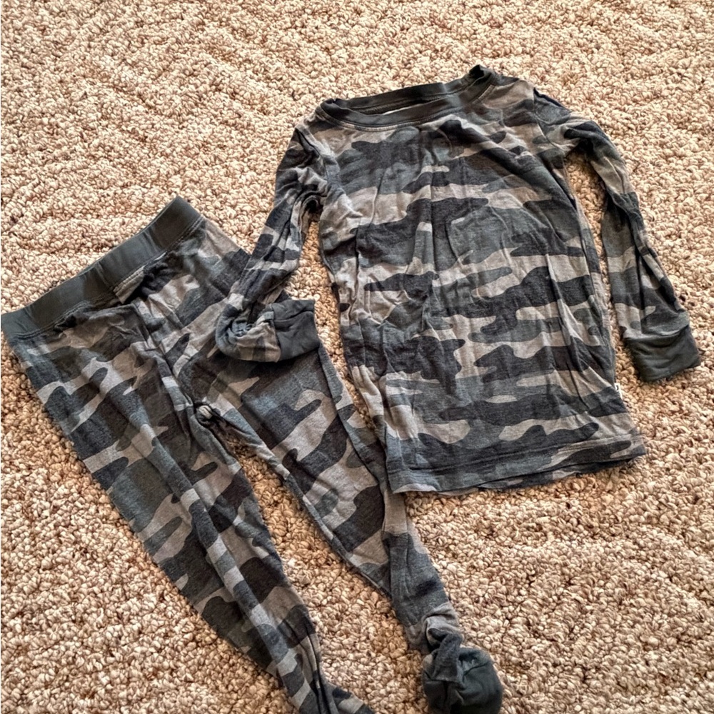 Little Sleepies Gray Camouflage Pajama Set
